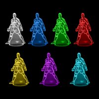 Lampe 3D Pop Culture Cristiano Ronaldo 7 couleurs LED rouge vert bleu violet jaune cyan blanc
