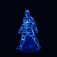 Lampe 3D LED Pop Culture Cristiano Ronaldo effet holographique fond noir
