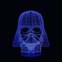 Lampe 3D LED Star Wars Dark Vador effet holographique fond noir