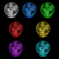 Lampe 3D Star Wars Death Star 7 couleurs LED rouge vert bleu violet jaune cyan blanc