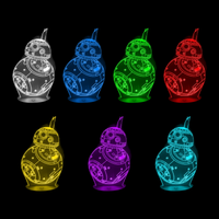 Lampe 3D Star Wars BB-8 7 couleurs LED rouge vert bleu violet jaune cyan blanc