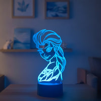 Lampe veilleuse Princesse Disney Elsa Reine des neiges 2 décoration chambre ambiance LED