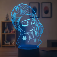 Lampe veilleuse Princesse Disney Elsa Reine des neiges décoration chambre ambiance LED