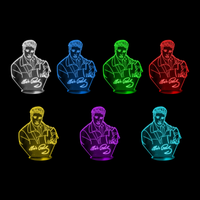 Lampe 3D Pop Culture Elvis Presley 7 couleurs LED rouge vert bleu violet jaune cyan blanc