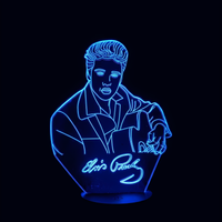 Lampe 3D LED Pop Culture Elvis Presley effet holographique fond noir