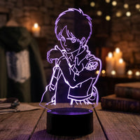 Attack on Titan Eren Jaeger Lamp used as a night light, bedroom decor and ambient lighting