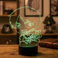 Attack on Titan Eren Yeager Lamp used as a night light, bedroom decor and ambient lighting