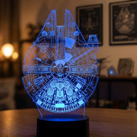 Star Wars Millennium Falcon Lamp used as a night light, bedroom decor and ambient lighting