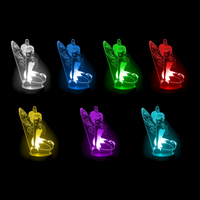 Lampe 3D Princesse Disney Fée Clochette 7 couleurs LED rouge vert bleu violet jaune cyan blanc