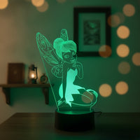 Disney Princess Tinkerbell Lamp used as a night light, bedroom decor and ambient lighting