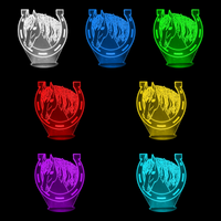 Lampe 3D Animal Fer à Cheval 7 couleurs LED rouge vert bleu violet jaune cyan blanc