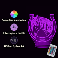 Horse Shoe Animal Lamp, specifications: remote control, 16 colours, USB or battery powered