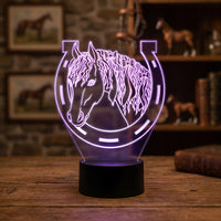 Horse Shoe Animal Lamp used as a night light, bedroom decor and ambient lighting