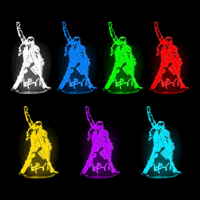 Lampe 3D Pop Culture Freddie Mercury 7 couleurs LED rouge vert bleu violet jaune cyan blanc