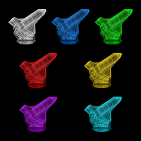 Lampe 3D Fusée Navette Spatiale 7 couleurs LED rouge vert bleu violet jaune cyan blanc