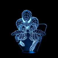 Lampe 3D LED Marvel Gant Spiderman effet holographique fond noir