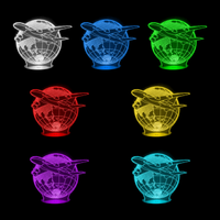 Lampe 3D Avion Globe Terrestre 7 couleurs LED rouge vert bleu violet jaune cyan blanc