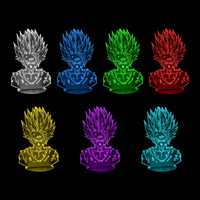 Lampe 3D Dragon Ball Z Gohan SSJ2 7 couleurs LED rouge vert bleu violet jaune cyan blanc