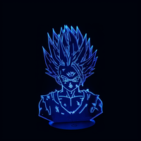Lampe 3D LED Dragon Ball Z Gohan SSJ2 effet holographique fond noir