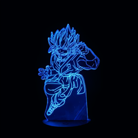 Lampe 3D LED Dragon Ball Z Goku Blue effet holographique fond noir