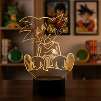Dragon Ball Z Kid Goku Lamp used as a night light, bedroom decor and ambient lighting