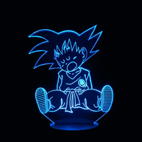 Lampe 3D LED Dragon Ball Z Goku Enfant effet holographique fond noir