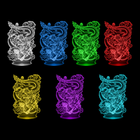 Lampe 3D Dragon Ball Z Goku et Shenron 7 couleurs LED rouge vert bleu violet jaune cyan blanc