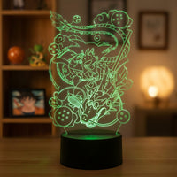 Dragon Ball Z Goku and Shenron Lamp used as a night light, bedroom decor and ambient lighting