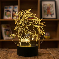 Dragon Ball Z Goku SSJ 3 Lamp used as a night light, bedroom decor and ambient lighting