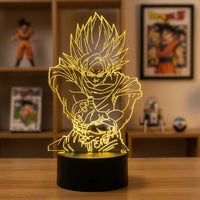 Dragon Ball Z Goku SSJ Kamehameha Lamp used as a night light, bedroom decor and ambient lighting