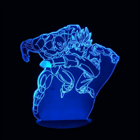 Dragon Ball Z Goku vs Jiren Lamp, holographic effect on a black background