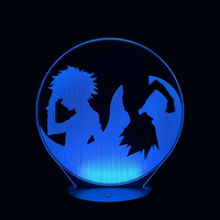 Lampe 3D LED Hunter x Hunter Gon et Killua effet holographique fond noir