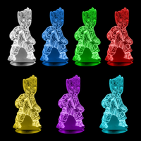 Lampe 3D Marvel Groot 7 couleurs LED rouge vert bleu violet jaune cyan blanc