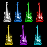 Lampe 3D Musique Guitare Électrique 7 couleurs LED rouge vert bleu violet jaune cyan blanc