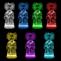Lampe 3D My Hero Academia Himiko Toga 7 couleurs LED rouge vert bleu violet jaune cyan blanc