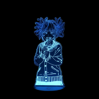 Lampe 3D LED My Hero Academia Himiko Toga effet holographique fond noir