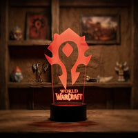 Lampe veilleuse World of Warcraft La Horde décoration chambre ambiance LED