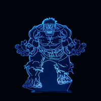 Lampe 3D LED Marvel Hulk effet holographique fond noir