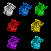 Lampe 3D Roi Lion Hyène 7 couleurs LED rouge vert bleu violet jaune cyan blanc