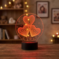 I Love You Heart Lamp used as a night light, bedroom decor and ambient lighting