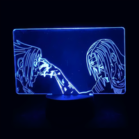 Lampe 3D LED Naruto Itachi Sasuke effet holographique fond noir