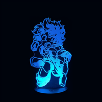 Lampe 3D LED My Hero Academia Izuku effet holographique fond noir