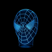 Lampe 3D LED Marvel Jeux Spiderman effet holographique fond noir