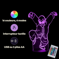 Caractéristiques lampe 3D LED Dragon Ball Z Tortue Géniale (Kame Sennin) télécommande 16 couleurs USB ou piles
