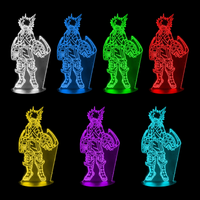 Lampe 3D My Hero Academia Katsuki Bakugo 7 couleurs LED rouge vert bleu violet jaune cyan blanc