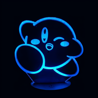 Lampe 3D LED Nintendo Kirby effet holographique fond noir