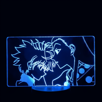 Lampe 3D LED Hunter x Hunter Kirua & Irumi effet holographique fond noir