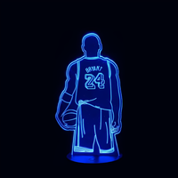 Lampe 3D LED Pop Culture Kobe Bryant effet holographique fond noir