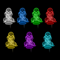 Lampe 3D Dragon Ball Z Krilin 7 couleurs LED rouge vert bleu violet jaune cyan blanc