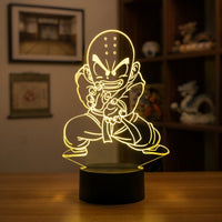 Dragon Ball Z Krillin Lamp used as a night light, bedroom decor and ambient lighting